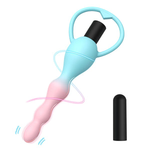 Vibrating Anal Beads Anal Plug with 10 Vibration Modes, Vibrating Butt Plug Sex Toys for Beginner, Anal Sex Toys Waterproof Bull