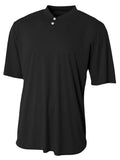 A4 Tek 2-Button Henley Black XL
