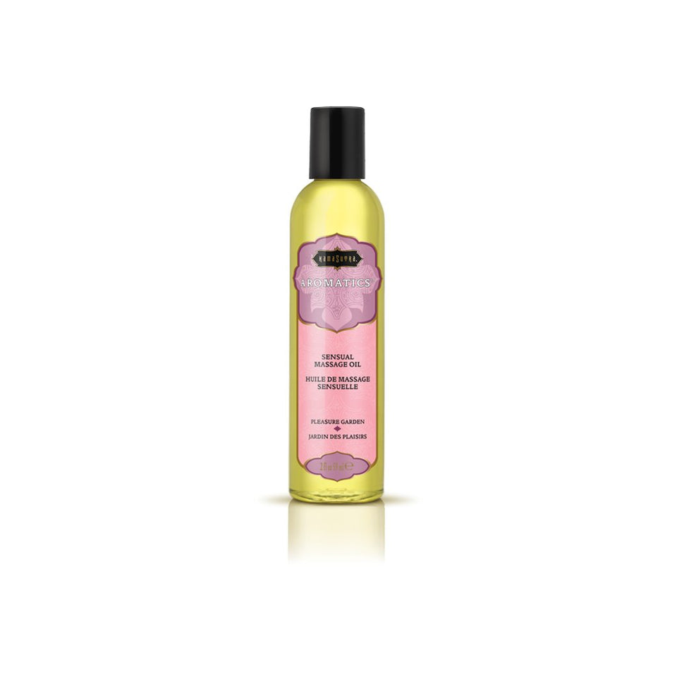 Kama Sutra Aromatics Massage Oil Pleasure Garden - 2 Fl Oz Ich Blend Of Essential Oils - Combines Rose, Jasmine And Sandalwood -