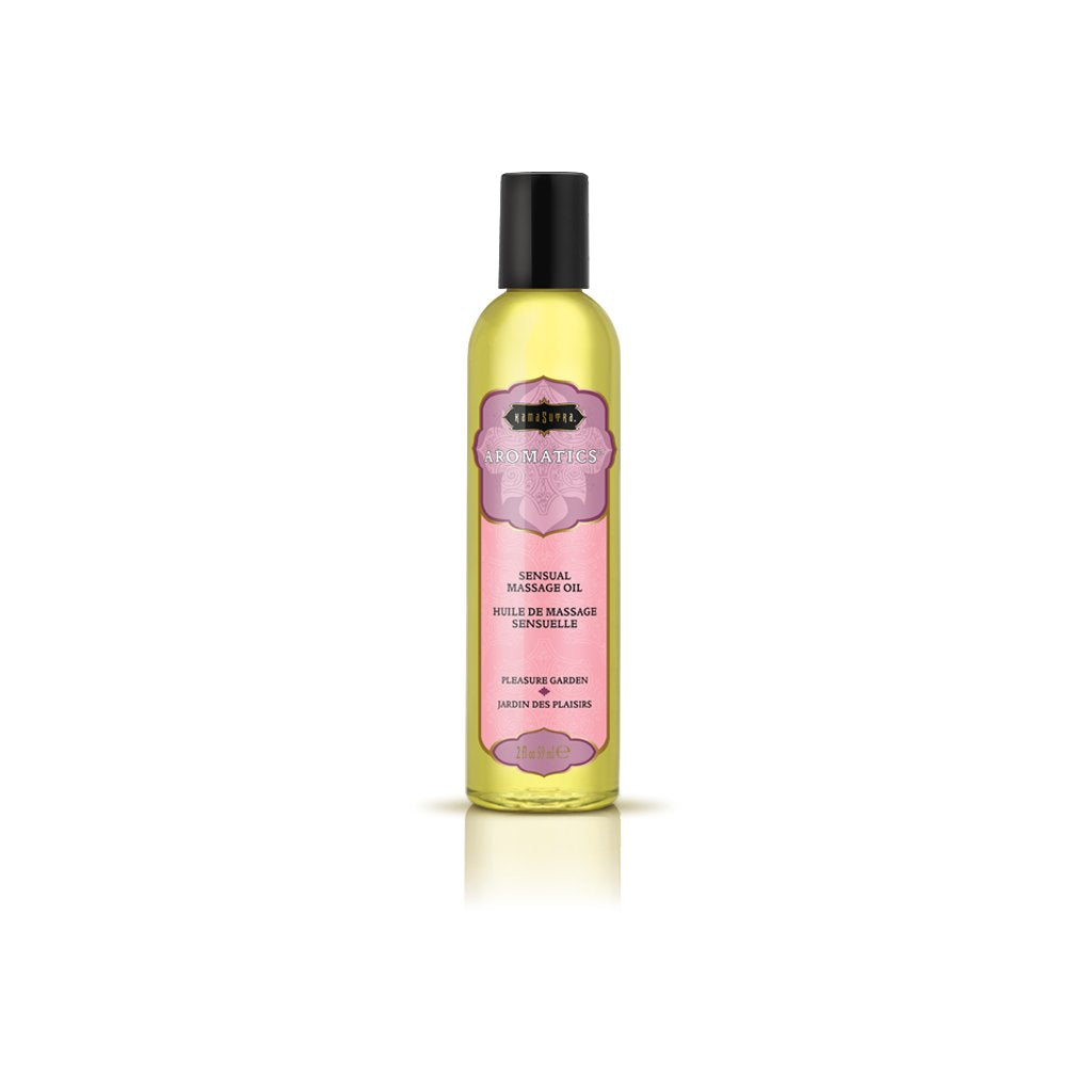 Kama Sutra Aromatics Massage Oil Pleasure Garden - 2 Fl Oz Ich Blend Of Essential Oils - Combines Rose, Jasmine And Sandalwood -