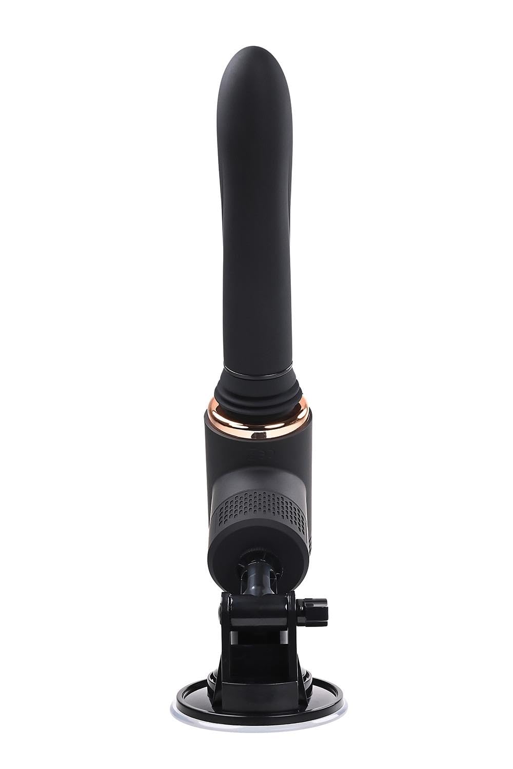 Too Hot To Handle Rechargeable Silicone Thrusting Vibrator With Suction Cup - Black
