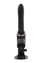 Too Hot To Handle Rechargeable Silicone Thrusting Vibrator With Suction Cup - Black
