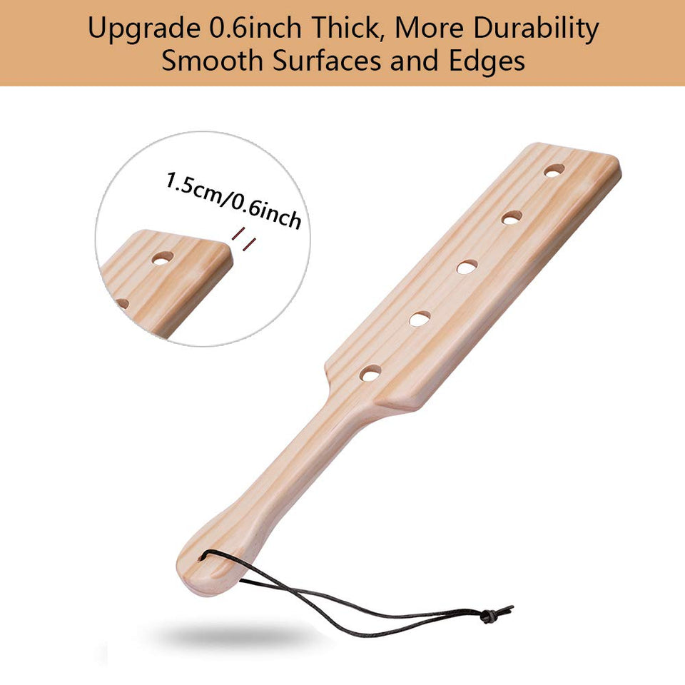 VENESUN 14inch Wood Spanking Paddle for Adult Sex Toys, Wooden Paddle with 5 Airflow Holes for BDSM Sex Play