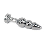 Metal Anal Trainer Butt Plug for Beginners, Eastern Delights 3 Beads Anal Sex Toy, Pink