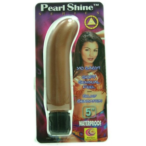 Golden Triangle Pearl Shines G Spot Waterproof Massager, 5'', Brown