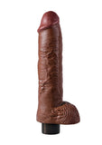 King Cock 10In Vibrating Cock W/Balls Br