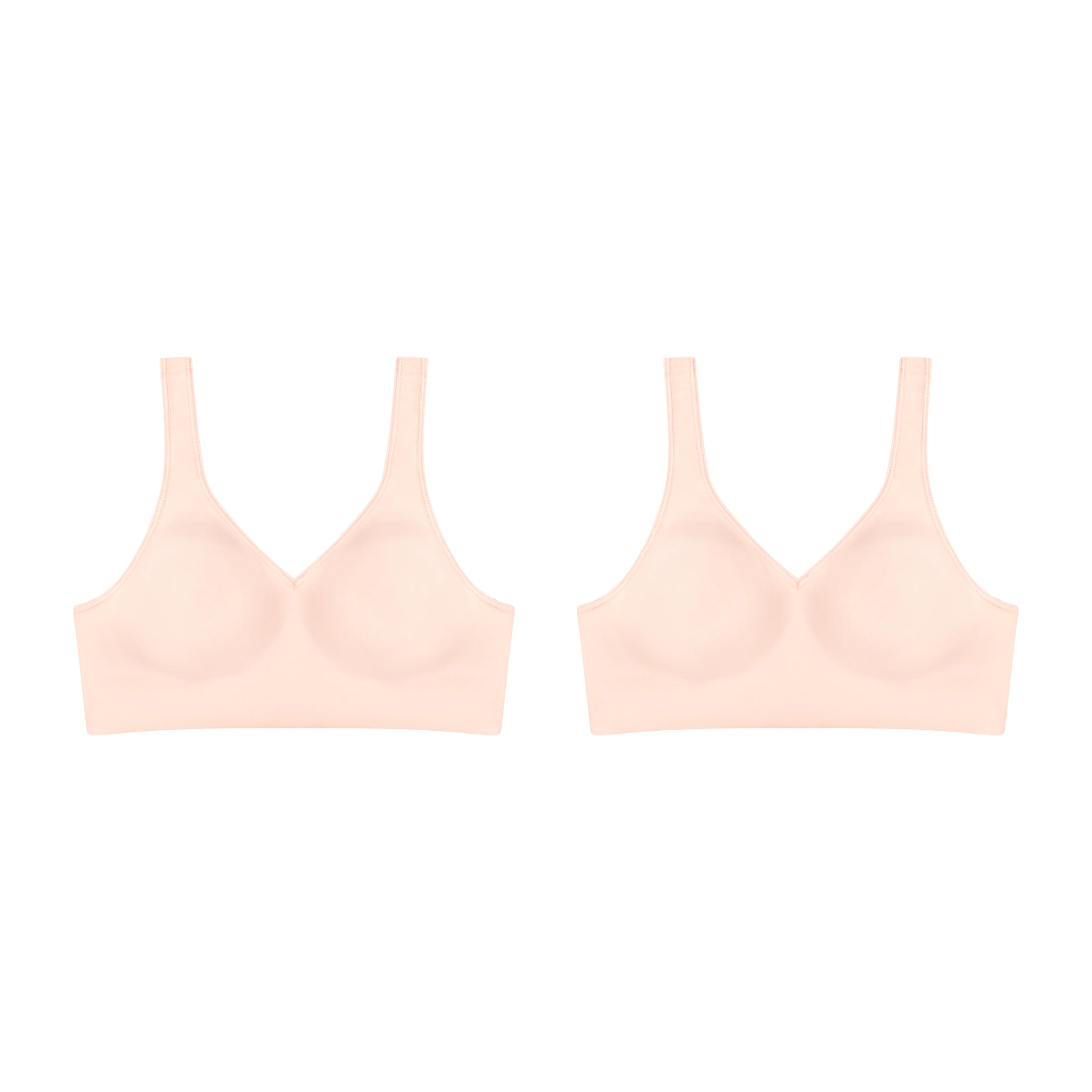 Hanes Womens Wireless Bra, Smooth Comfort Full-Coverage T-Shirt Bra, Single or 2-Pack