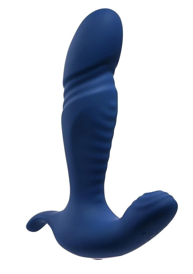 Gender X - True Blue - 10 Vibrating Speeds & Functions Rechargeable Silicone Thrusting Anal Vibrator - Blue