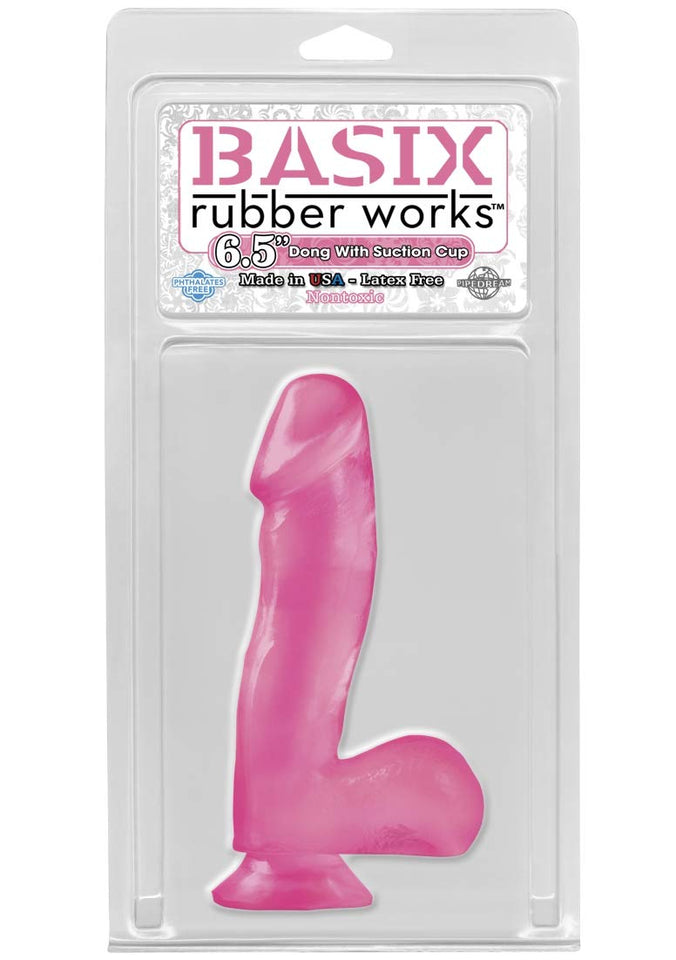 Basix 6.5In. Dong W/Suction Cup Pink