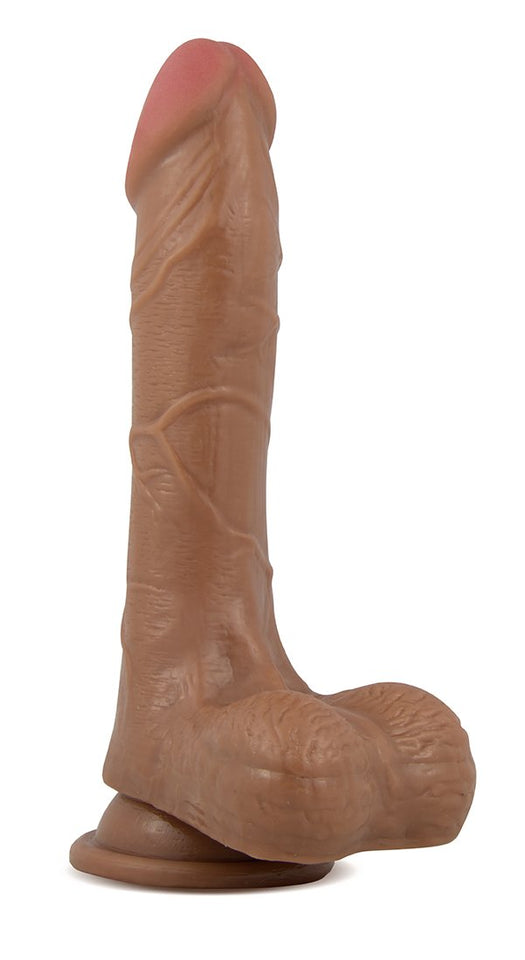 Blush X5 Grinder - 8 1/2 Inch Medium Sized Sculpted Soft Realistic Feel Comfortable Dildo - Intermediate Fragrance Free Suction