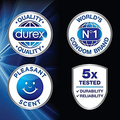 Durex Condom Prolong Natural Latex Condoms 12 Count - Ultra Fine Ribbed And Dotted With Delay Lubricant Regular Fit