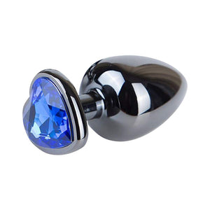 Anal Plug, Romi Blue Jewelry Heart Shaped Butt Plug Anal Trainer Sex Toys Personal Massager for Unisex Masturbation (Large Plug)