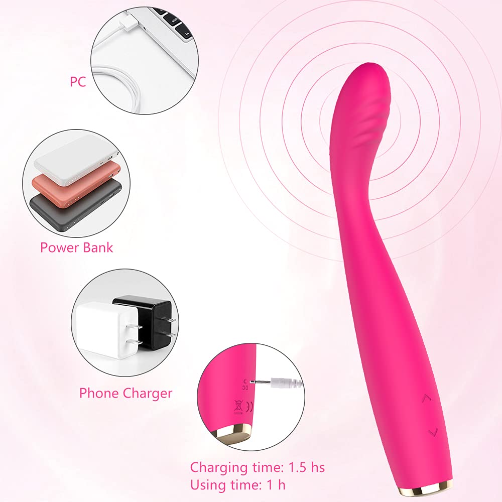 Adorime Rose Vibrator, High-Frequency G Spot Clitoris Vibrator With 5 Speeds & 10 Modes Powerful Clitoral Stimulator, Vibrating Massager Wand For Women For Sex, Pink