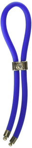 (Wd) C-Ring Lasso Silver Empir Slider W/Gem Bead Silicone Blue