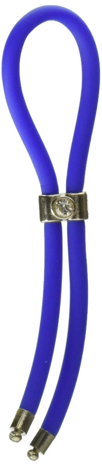 (Wd) C-Ring Lasso Silver Empir Slider W/Gem Bead Silicone Blue
