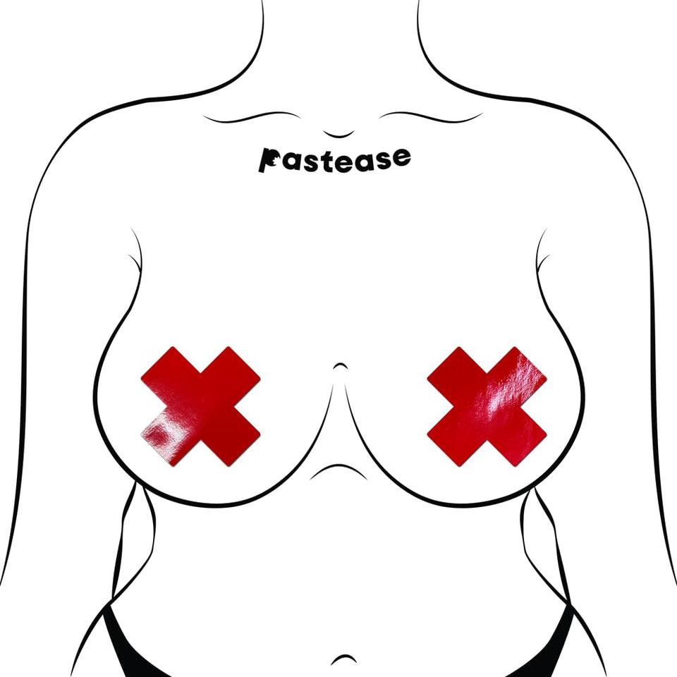 Pastease Plus X Faux Latex Red Crosses