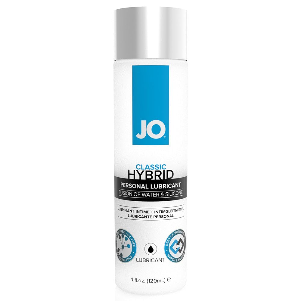 JO Classic Hybrid Personal Lubricant - Long-Lasting Silicone & Water Based Lube for Men, Women & Couples - 4 fl oz