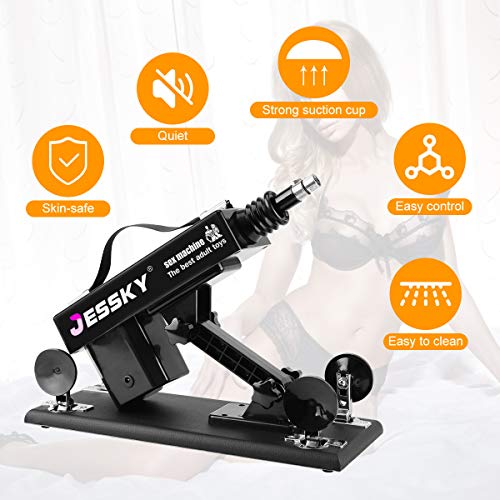 Jessky Automatic Sex Machine, 3Xlr Connector Love Machine Adjustable Adult Sex Toys With 8 Attachments For Couples Men And Women