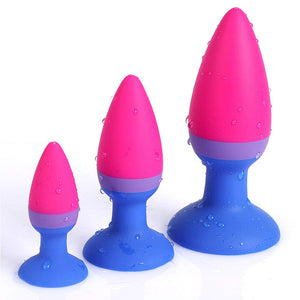 Butt Plug Trainer Kit Pack of 3 Silicone Anal Plugs Training Set with Strong Suction Cup Anal Sex Toy for Beginner Men Women