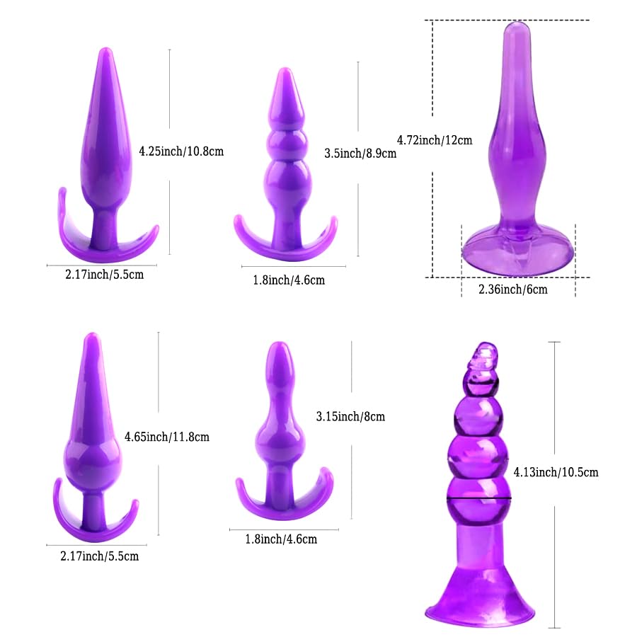 G Spot Dildo Vibrator Anal Plug Beginner Set 17 PCS Butt Plugs Sex Toy Training Kit- G Spot for Beginner Adult Unisex Women and