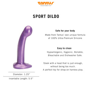 Tantus Sex/Adult Toys Sport Dildo - 100% Utra-Premium Flexible Silicone Perfect For Strap-On Harness Play, Anal Safe For Couples, Men, Women, Lgbtq - Glossy, Midnight Purple