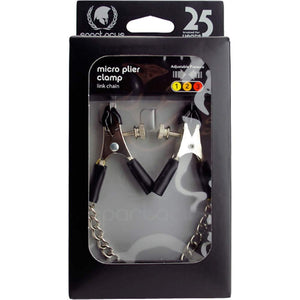 Spartacus Adjustable Micro Plier Nipple Clamps W/Link Chain