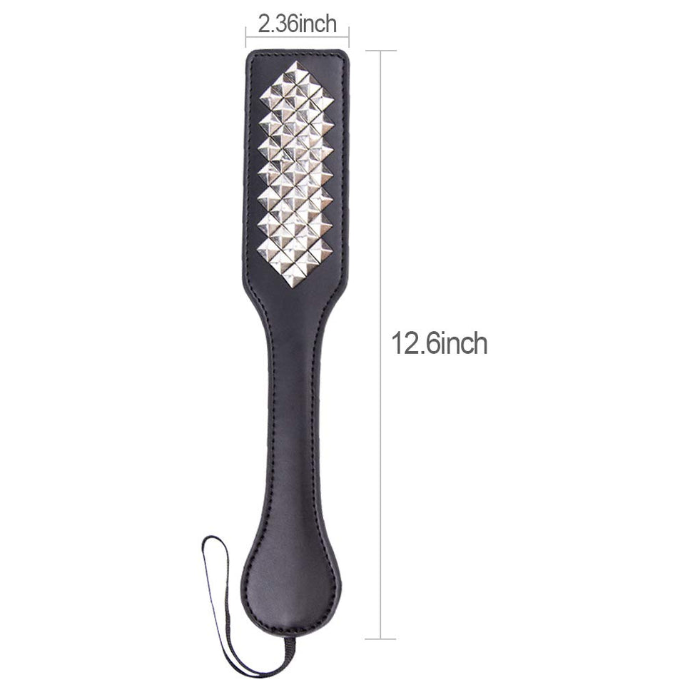 Spanking Paddle, Slut Leather SM Tool with Rivet for Extra Sensation Flirt Sex Restraint Bondage Adult Sex Toy for Couple Lover