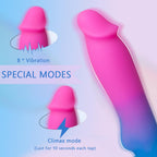 SHIJI Realistic Dildo Vibrator with Strong Suction Cup,8 Vibrating Speeds Consolador for Clitoral G-spot Stimulation,Liquid Sili
