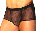 Elegant Moments Mens Fishnet Boxer Shorts - L - Black