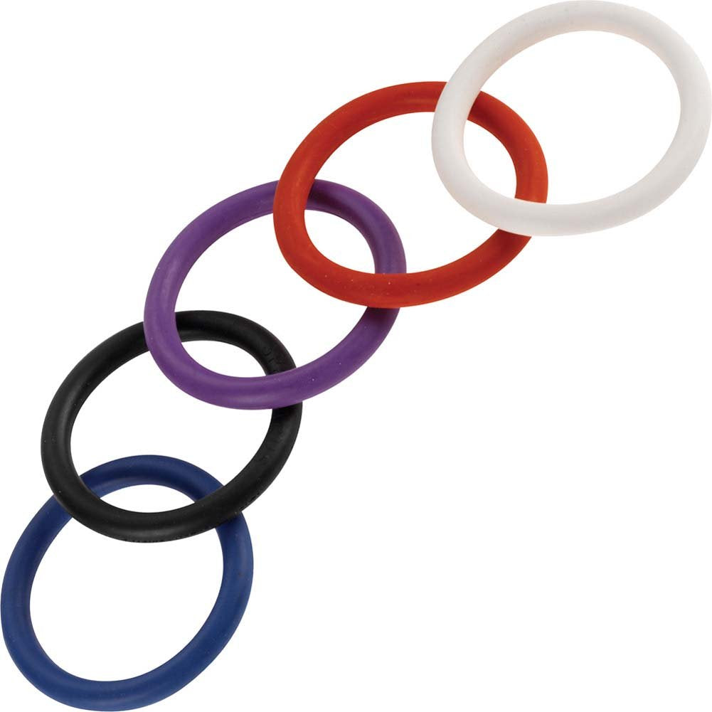 Spartacus Nitrile Cock Ring Set, Assorted, 1.5 Inch, 5 Count