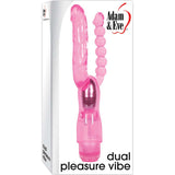 Adam  Eve Dual Pleasure Vibrator  Pink  Tpr Jelly Vaginal Vibrator And Anal Beads  Multispeed Waterproof Double Penetration