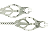 Spartacus Endurance Butterfly Nipple Clamps With Link Chain, Silver