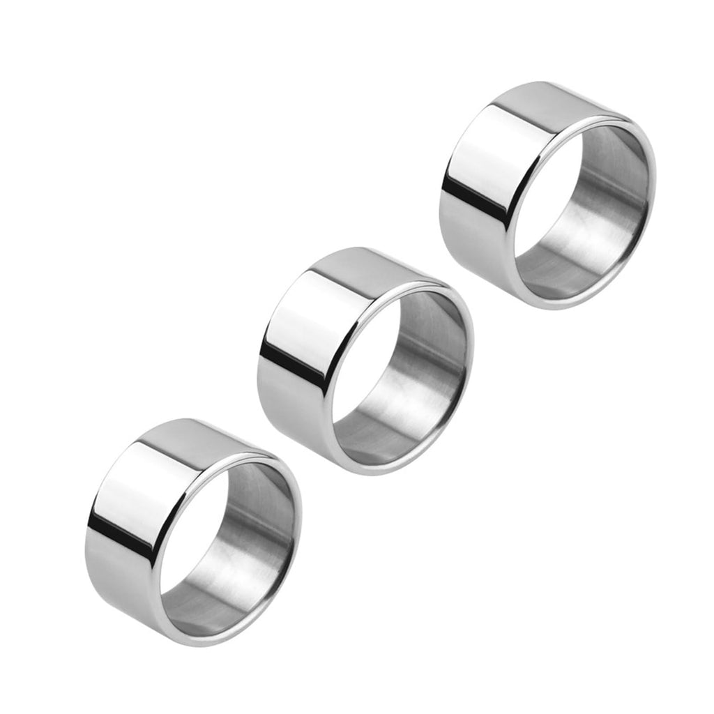 7 Size Male Metal Stainless Steel Penis Lock Cock Ring Set Ball Stretcher Delay Time Penis Ring Testicles Sex Toy for Man (Color