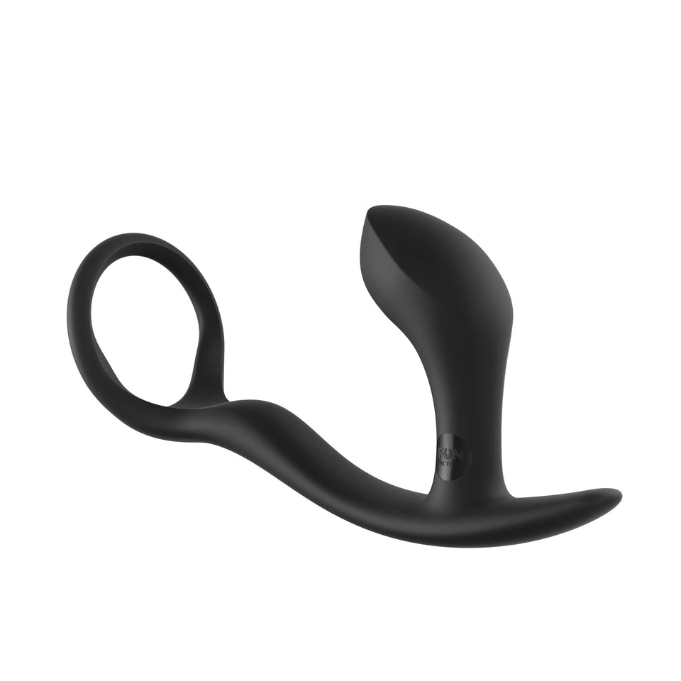Fun Factory Adult Toys | Bootie Butt Plug Sex Toy | Curved Anal Plug Adult Toy | Sex Toys for Women, Men, & Couples (Ring Black)