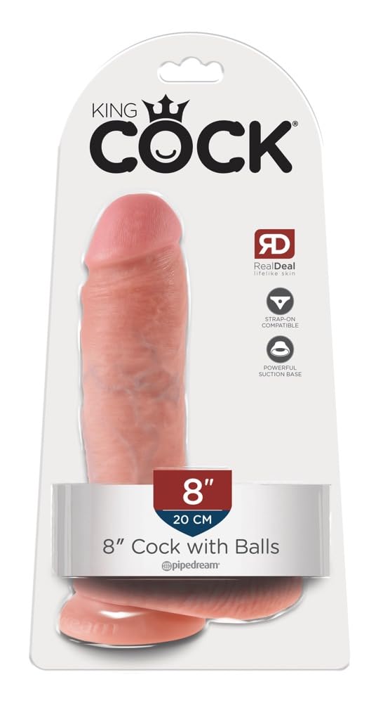 Pipedream King Cock with Balls, Flesh, 8 Inch