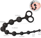 Anal Beads Silicone Butt Plugs Anal Trainer Plug Pull Ring Chain with 10 Beads G-spot Prostate Massage Masturbation Sex Toys for