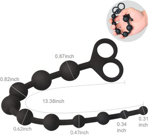 Anal Beads Silicone Butt Plugs Anal Trainer Plug Pull Ring Chain with 10 Beads G-spot Prostate Massage Masturbation Sex Toys for