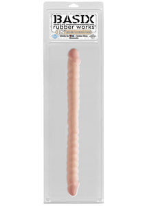 Basix Rubber Works 18 Ribbed Double Dong  Flesh