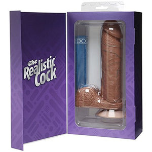 Doc Johnson The Realistic Cock With Removable Suction Cup  8 Inch  Fmachine And Harness Compatible Dildo  Caramel