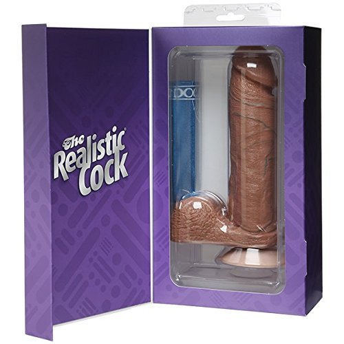 Doc Johnson The Realistic Cock With Removable Suction Cup  8 Inch  Fmachine And Harness Compatible Dildo  Caramel