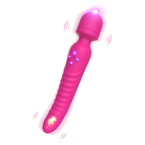 G Spot Vibrator Wand, Heating Function Sex Wand Massager for Clitoris, G-spot Stimulation, Waterproof Dildo Sex Toy with 7 Power