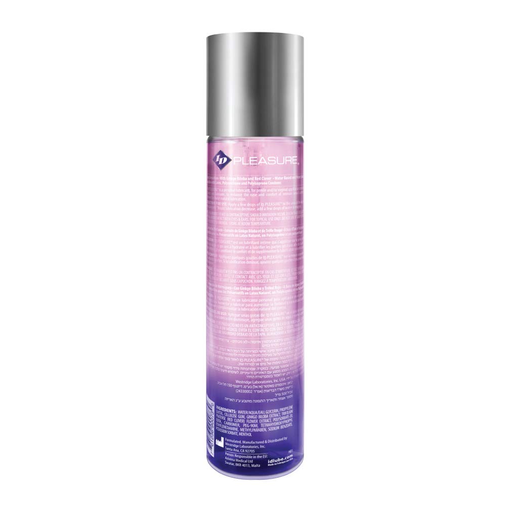 ID Pleasure Stimulating Personal Lubricant 17 Fl Oz - Water Based Tingling Sensation Lube with Natural Botanical Extracts, Made