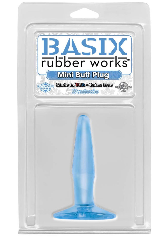 Basix Rubber Works 4-Inch Mini Butt Plug Blue