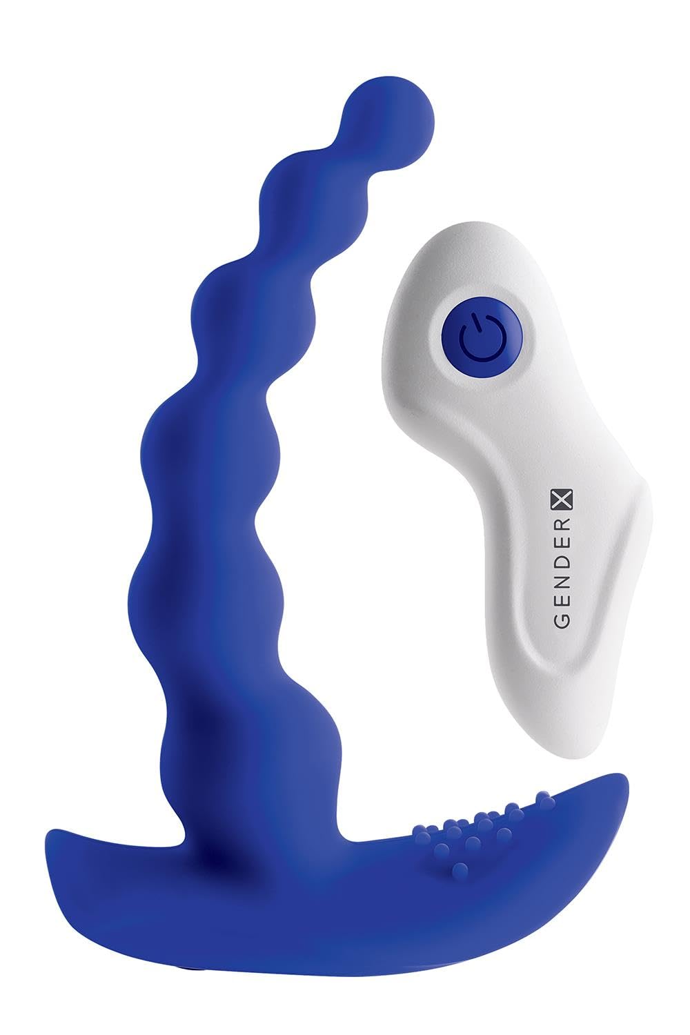 Gender X - Beaded Pleasure Rechargeable Silicone Probe - Blue