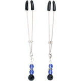 Spartacus Beaded Nipple Clamps with Tweezer Tip, Blue