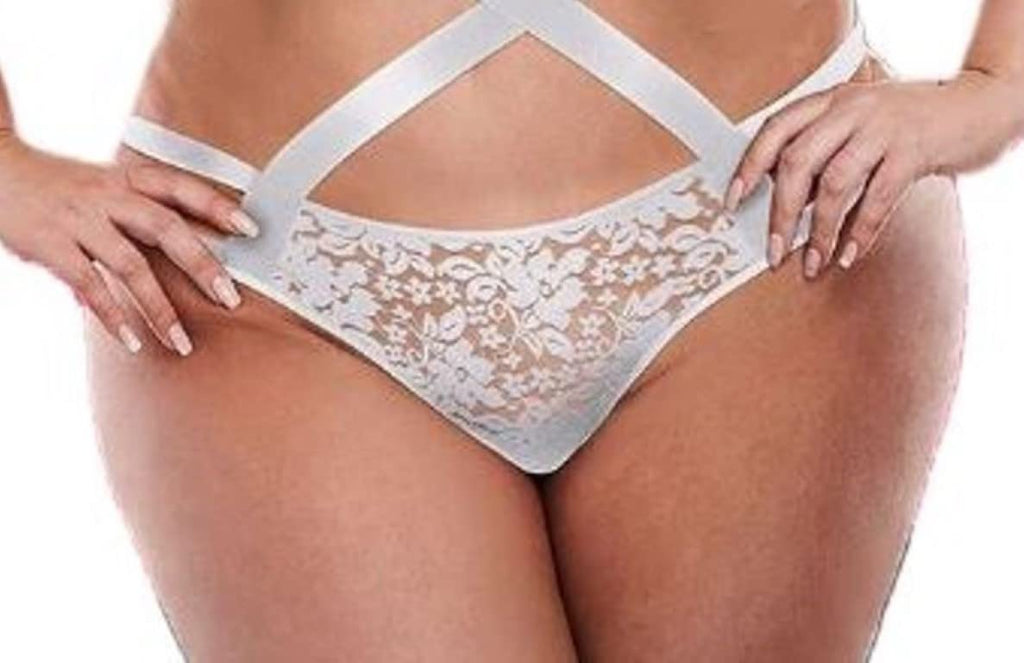 Lapdance Sexy Strappy Long Sleeve Bodysuit White Q/S