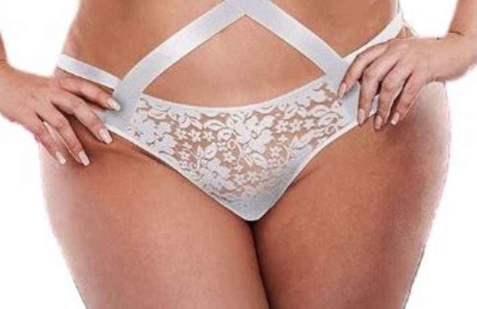 Lapdance Sexy Strappy Long Sleeve Bodysuit White Q/S