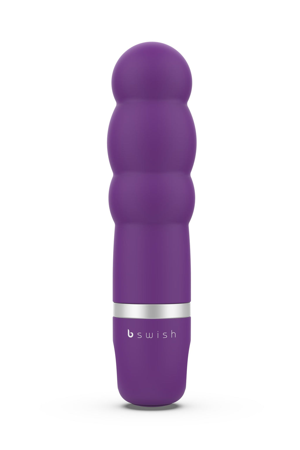 B Swish Bcute Classic Pearl Beaded Bullet Vibrator, Battery Operated, Intimate Portable Personal Massager With 5 Vibration Patterns, Travel-Size Clitoral Stimulator, Royal Purple