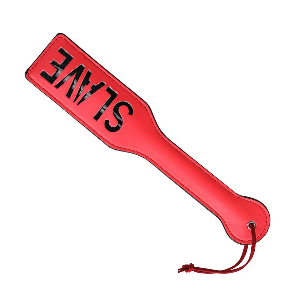 VENESUN SLAVE Spanking Paddle for BDSM Play, 12.8inch Faux Leather Paddle for Adults Sex Toys, Red