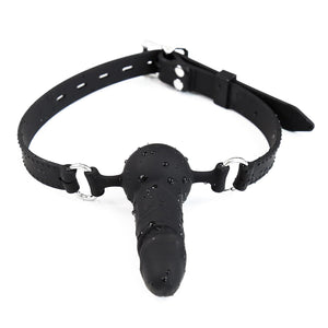 Silicone Penis Gag Cock Gag Couple BDSM Bondage Play Toys Adjustable Belt Dildo Gag (Silicone)